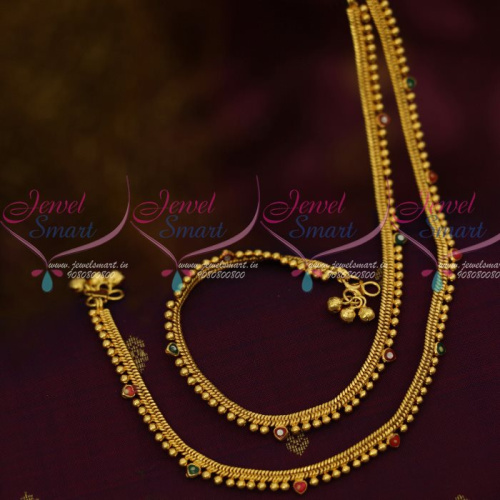 P13001 Daily Wear Gold Plated Covering Beads Anklets Jewellery Enamel Colour Imitation 