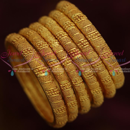 B13007 One Gram Gold Fashion Jewellery 6 Pcs Bangles Set Forming Ornaments Collections