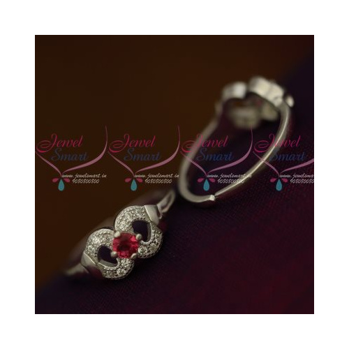 T13208 Ruby South Indian Auspicious Jewellery 92.5 Silver Antique Toe Rings Metti Shop Online