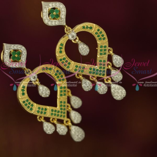 ER13197 Emerald Stones Fancy Earrings Drops Design Semi Precious Stones Collections Online