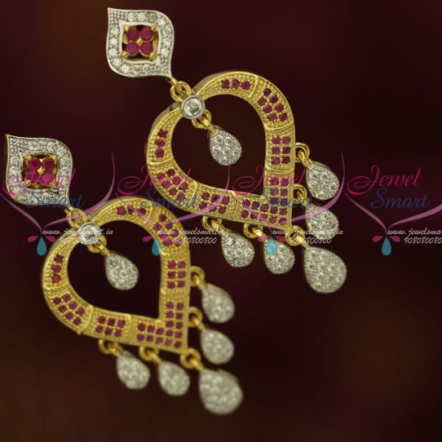 ER13198 Ruby Stones Fancy Earrings Drops Design Semi Precious Stones Collections Online