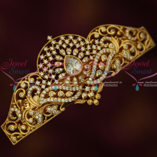 H13142W AD Gold Plated Fashion Jewellery Centre Hair Clip Women's White Accessory Buy Online