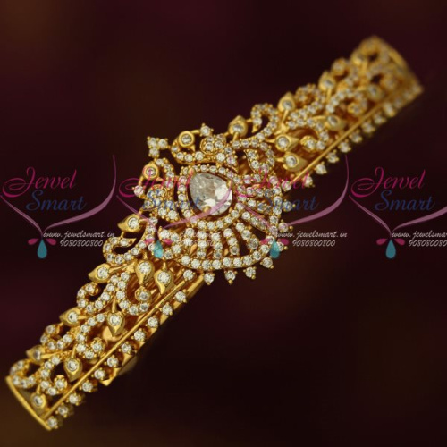 H13145W American Diamond Gold Covering Hair Clip White Stones Imitation Matching Jewelry Buy Online