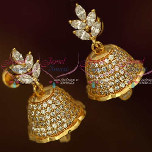 J13161W AD White Marquise Stones Jewellery Screwback Jimikki South Earrings Latest Collections Online