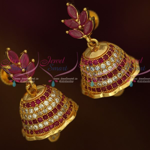 J13161R AD Ruby White White Marquise Stones Jewellery Screwback Jimikki South Earrings Latest Collections Online