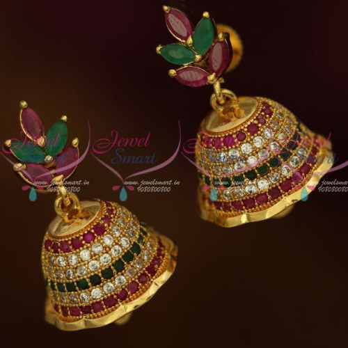 J13161M AD Multi Colour Marquise Stones Jewellery Screwback Jimikki South Earrings Latest Collections Online