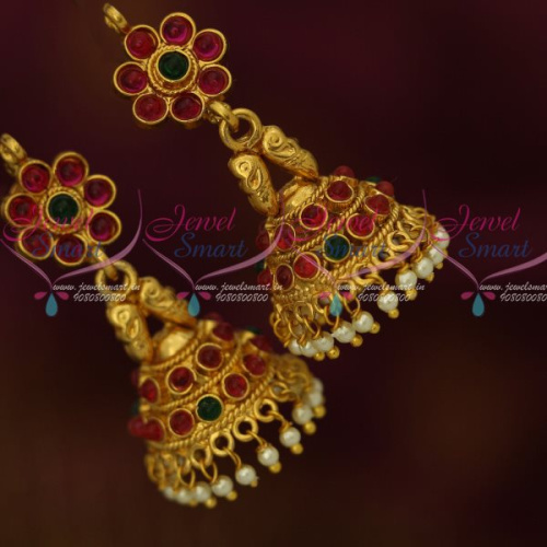 ER0814 Kemp Jewellery Traditional Design South Indian Jhumka Earrings Buy Online