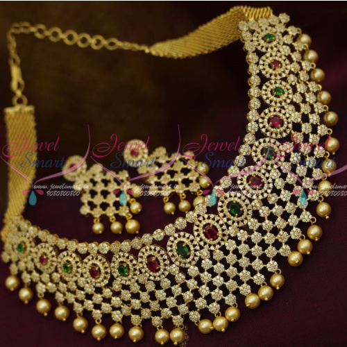 NL13473 Diamond Finish Choker Necklace Latest Bridal Fashion Jewelry Designs Shop Online