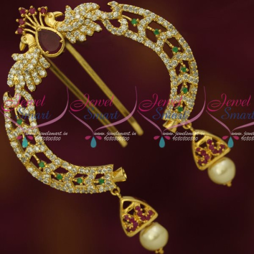 H13487 AD Bridal Hair Jewelry Peacock Design Sparkling Stones Jadabilla Rakodi Shop Online