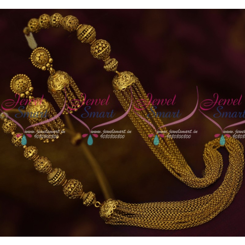 NL13600 Antique Beads Multi Strand Chain Fashion Jewelry Jhumka Earrings Latest Designs Shop Online