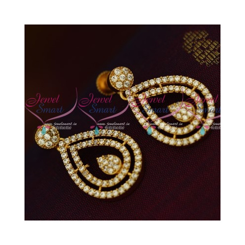 ER13550W AD White Fancy Screwback South Indian Daily Wear Jewelry Ear Studs Online