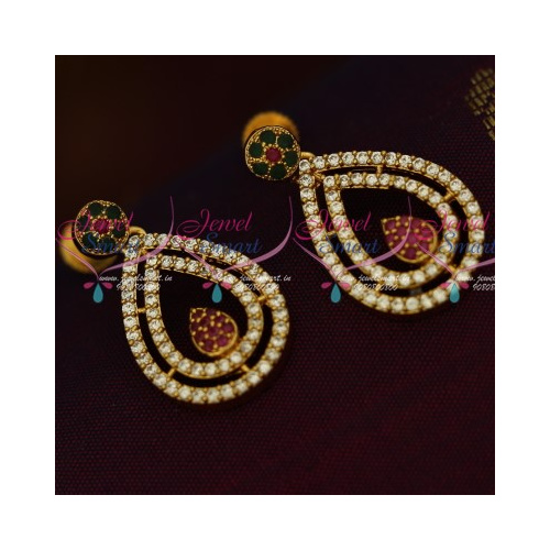 ER13550M Multi Color Fancy Screwback South Indian Daily Wear Jewelry Ear Studs Online