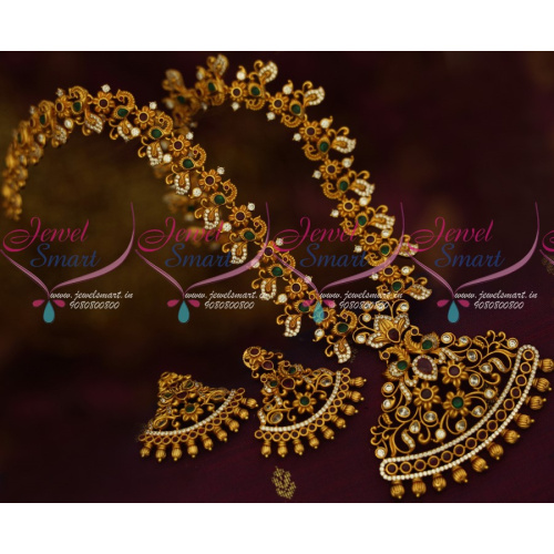 NL13530M Matte Gold Plated Jewelry Haram Peacock Design Fashion Jewelry Latest Online