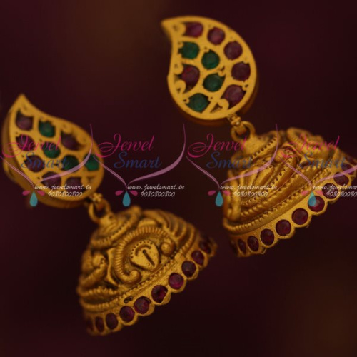J13404 Mango Design Matte Antique Fancy Jhumka Earrings Latest Fashion Jewelry Shop Online