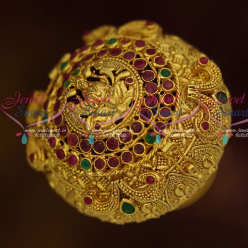 S13509 One Gram Gold Plated Sindoor Box Temple Jewelry Real Look Auspicious Ornaments Online