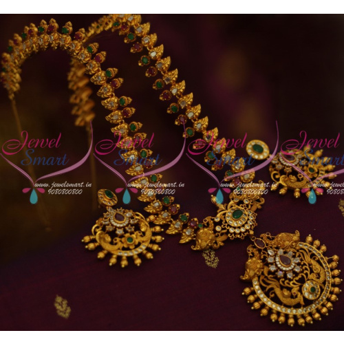 NL13521 Ruby Emerald Polki Stones Mango Haram Latest South Indian Jewelry Shop Online