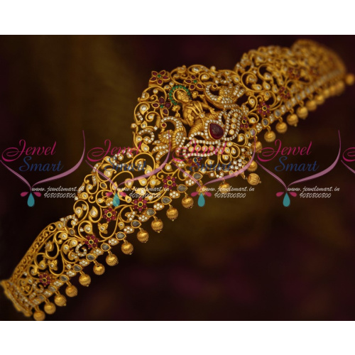 H13590 Temple Vaddanam Matte Finish Gold Plated Traditional Jewellery Semi Precious Stones Shop Online