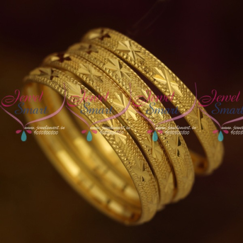 B13709 Plain Gold Covering Bangles Daily Wear Jewelry Kids to Adults Size Collection Online