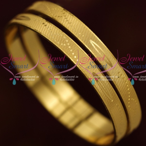 B13873 2 Pcs 8 MM Daily Wear Gold Plated Jewelry Copper Mild Design Bangles Online
