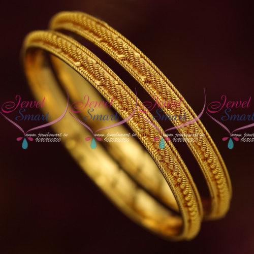 B13876 Spiral Twisted Fancy Design Latest Daily Wear Jewelry South Indian Bangles 