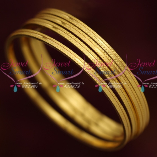B13883 2 Line Smooth Finish Self Design Gold Plated Fashion Jewelry Daily Use Bangles Online