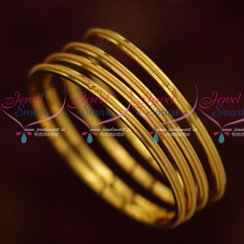B13892 Thin 4 Pieces Set Gold Plated Kids Jewellery Daily Wear Bangles Shop Online