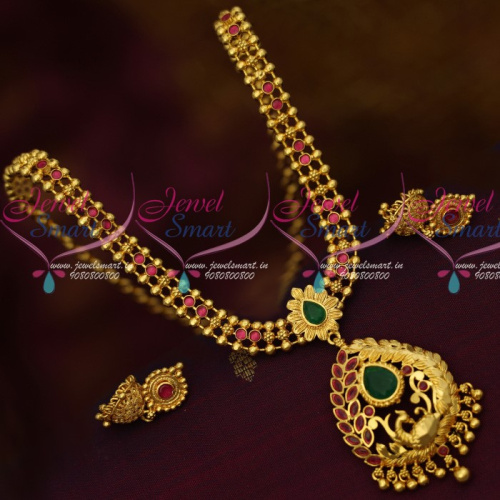 NL13645RG South Indian Daily Wear Gold Covering Short Necklace Latest Imitation Designs Online
