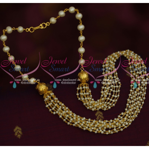 NL7469 Fresh Water Hyderabad Pearls Multi Strand String Beaded Jewellery Online