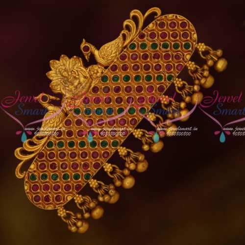 H13747RG Temple Ruby Emerald Stones Grand Design Hair Clip Latest Traditional Jewelry Online