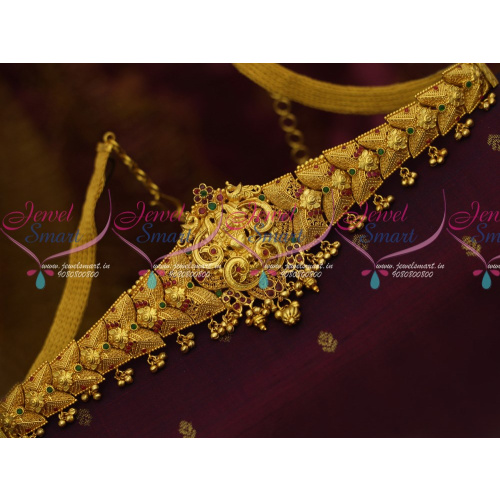 H13841 Temple One Gram Jewellery Gold Finish Chain Vaddanam Bridal Collections Online