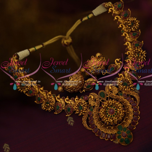 NL13767 Ruby Emerald Semi Precious Stones Beads Danglers Fashion Jewellry Shop Online