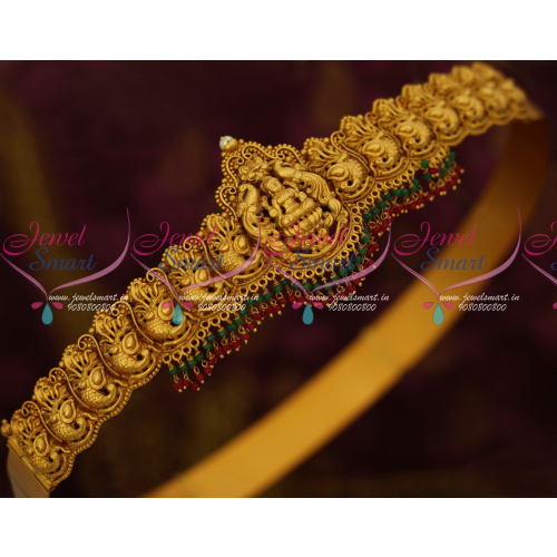 H13751 South Indian Bridal Jewellry Temple Vaddanam Double Layer Bead Drops Gold Design Latest