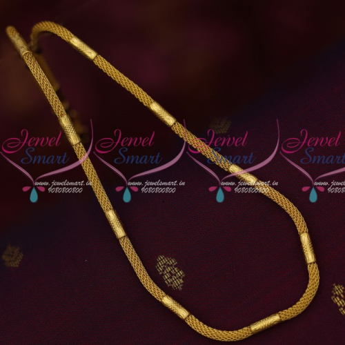 C13938 18 Inches Short Rettai Vadam Double Line Crystal Gobi Chains Gold Covering Jewelry 
