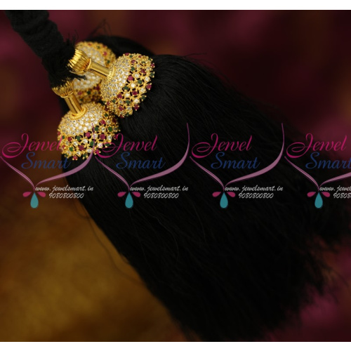 JK13956 AD Semi Precious Stones Hair Kuppulu Latest Traditional Hair Accessory Online