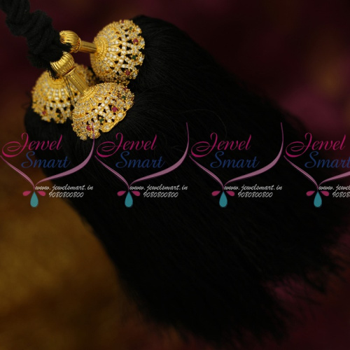 JK13959 AD Semi Precious Stones Hair Kuppulu Latest Traditional Hair Accessory Online
