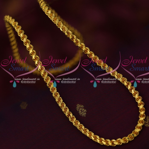 C13920 Thick Heavy Murukku Kodi Twisted Gold Plated Chain Daily Wear 24 Inches Chain Online