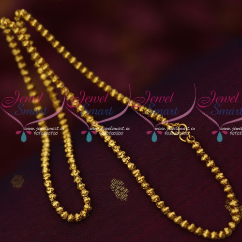 C13921 Hollow Light Weight Fancy Copper Gold Covering Chain South Indian Jewelry Online