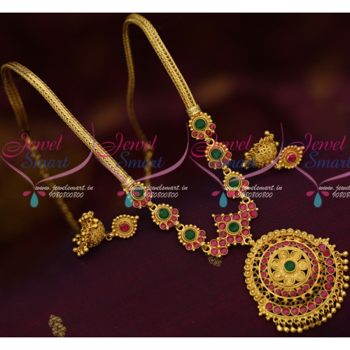 NL13971 South Indian Traditional Chain Pendant Jhumka Gold Plated Collections Online