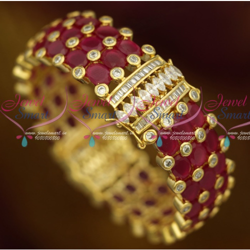 B14034 Single Piece Broad Clip Open Ruby Kada Semi Precious Grand Jewelry Design Online