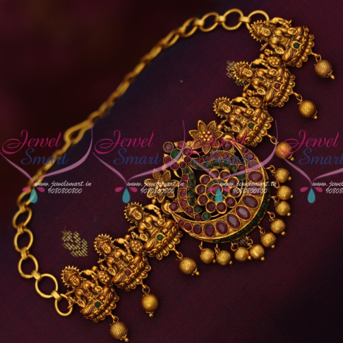 V14171 Temple Ruby Emerald Chain Baju Band Vanki Bridal Jewellery South Indian Designs Online