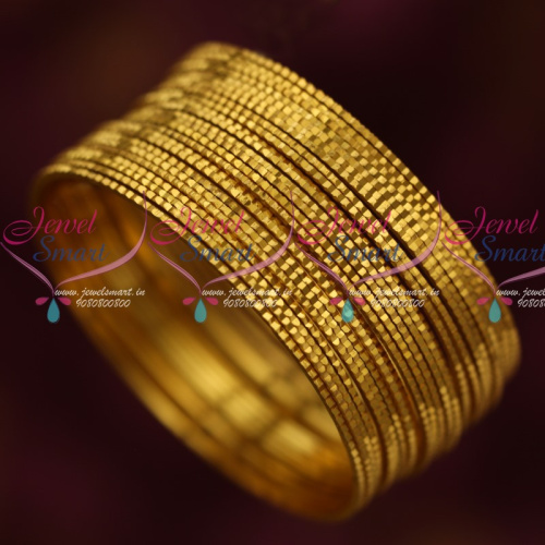 B14608 Thin Delicate 24 Pieces Bridal Bangles Set Daily Wear Jewellery Low Price Shop Online