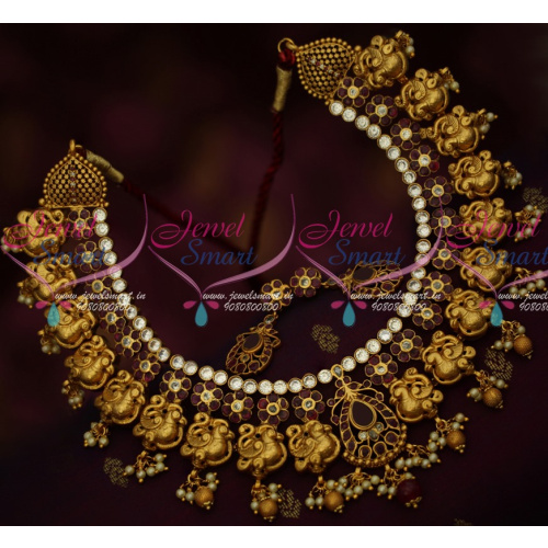 Jewel Set For Wedding Gorgeous Nagas Antique Gold Plated Jewellery Designs NL14320A