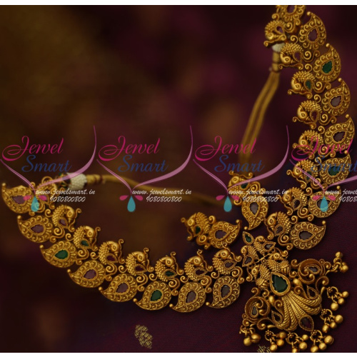 NL14417 Ruby Emerald Antique Fashion Jewellery Peacock Broad Latest Trendy Collections Online