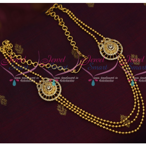 NL14264 South Indian Low Price Gold Covering Beads Layer Necklace Semi Precious Stones Online