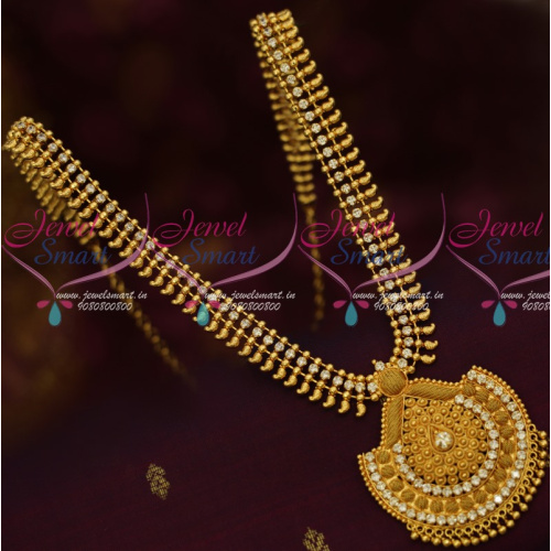 NL14453 AD White Stones South Indian Gold Covering Haram Daily Wear Jewellery Online