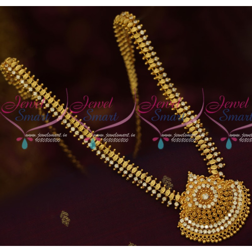 NL14455 New Leaf Design AD Stones Haram South Indian Gold Covering Jewellery Shop Online