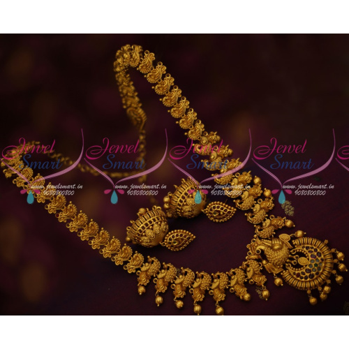 NL14599 Kemp Jewellery Matte Gold Plated Haram Traditional Design Jhumka Earrings Online