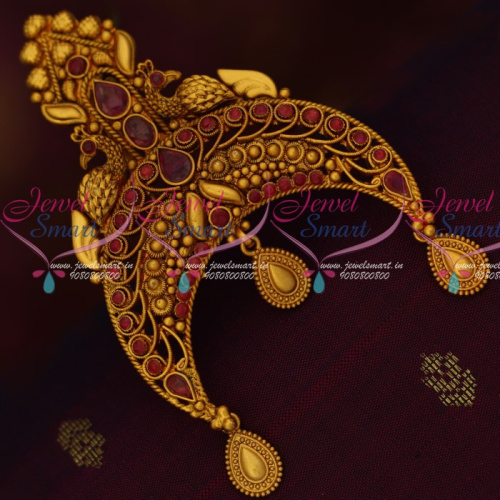 H14977 Matte Gold Reddish Plated Rakodi Bridal Hair Decoration Jewellery Online