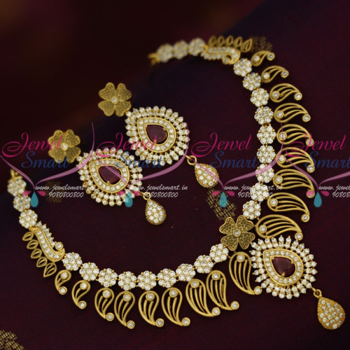 NL14700 Antique AD Fashion Jewellery Latest Fusion Design Latest Designs Ruby White Stones