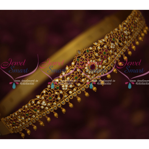 H14731 Semi Precious Stones Bridal Oddiyanam 44 Inches Size Latest South Indian Jewelry Online